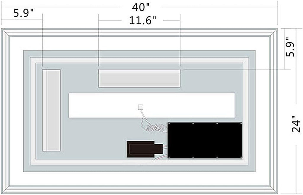 60 x 36 Inch Illuminated LED Bathroom Mirror with Smart Button, Anti Fog, Dimmable, Bluetooth Speakers Q865317