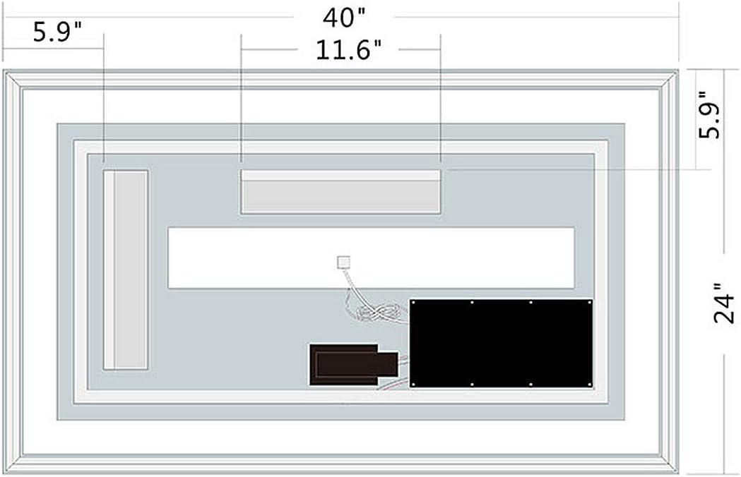 60 x 36 Inch Illuminated LED Bathroom Mirror with Smart Button, Anti Fog, Dimmable, Bluetooth Speakers Q865317