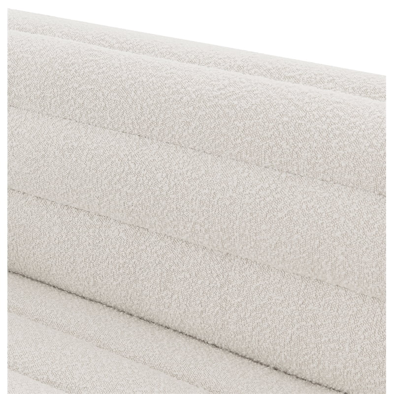 Cream Boucle Fabric Loveseat W8529