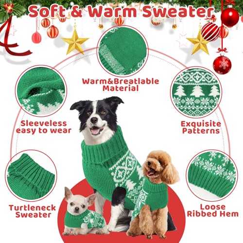 Christmas Dog Sweaters Turtleneck Double Knitting L7171
