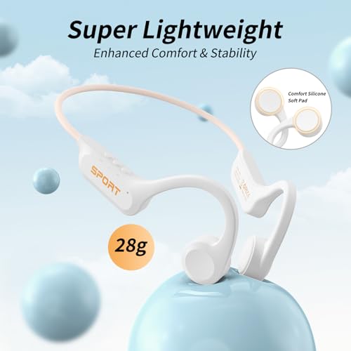 Bone Conduction Open Ear Headphones with Mic IPX6 Waterproof Y554490