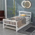 Twin Bed with Trundle and Headboard White N2714