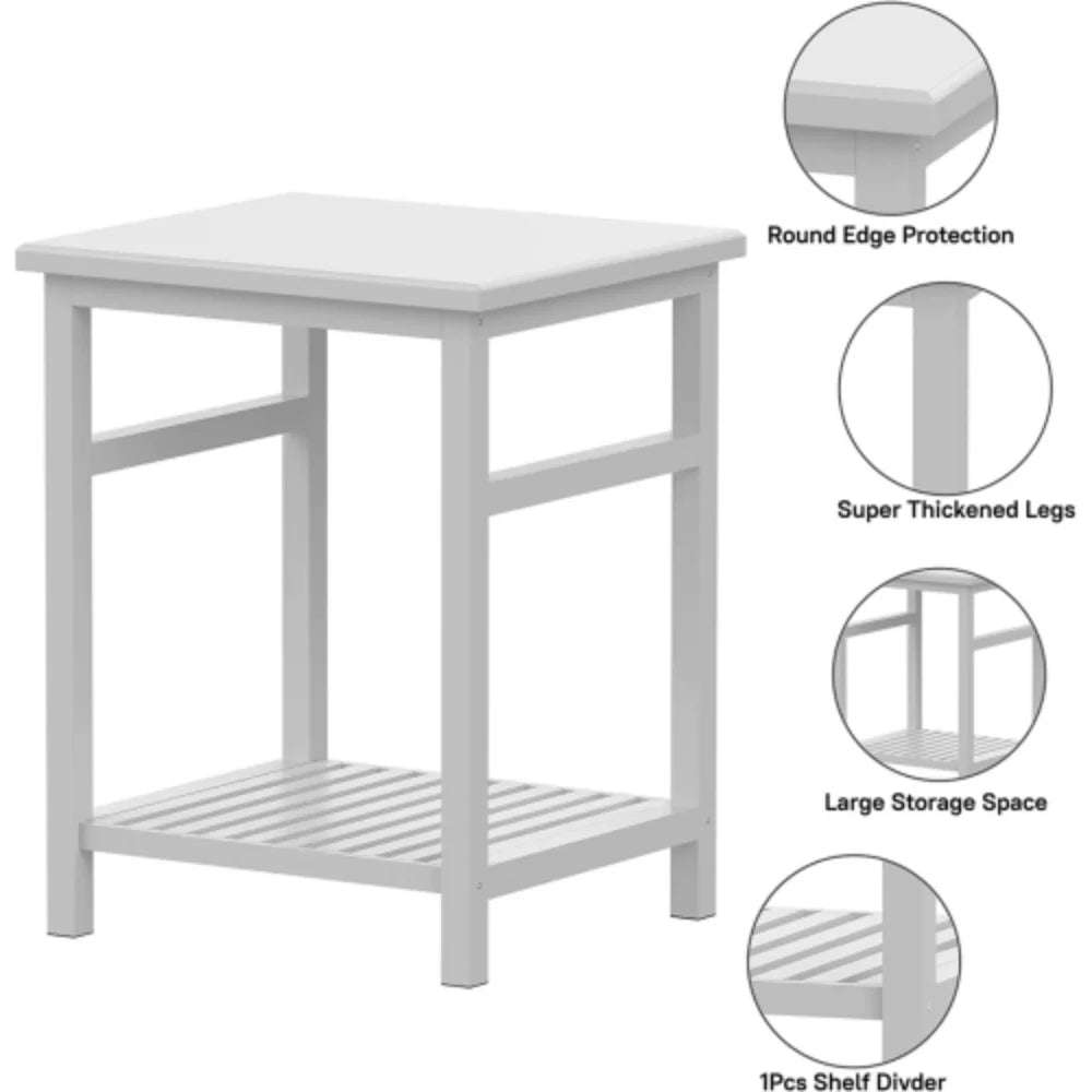 White Bamboo Nightstand J29886