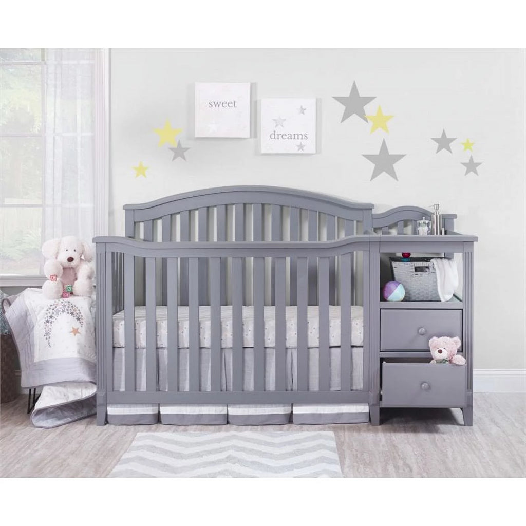 Gray 4-in-1 Convertible Crib and Changer I248