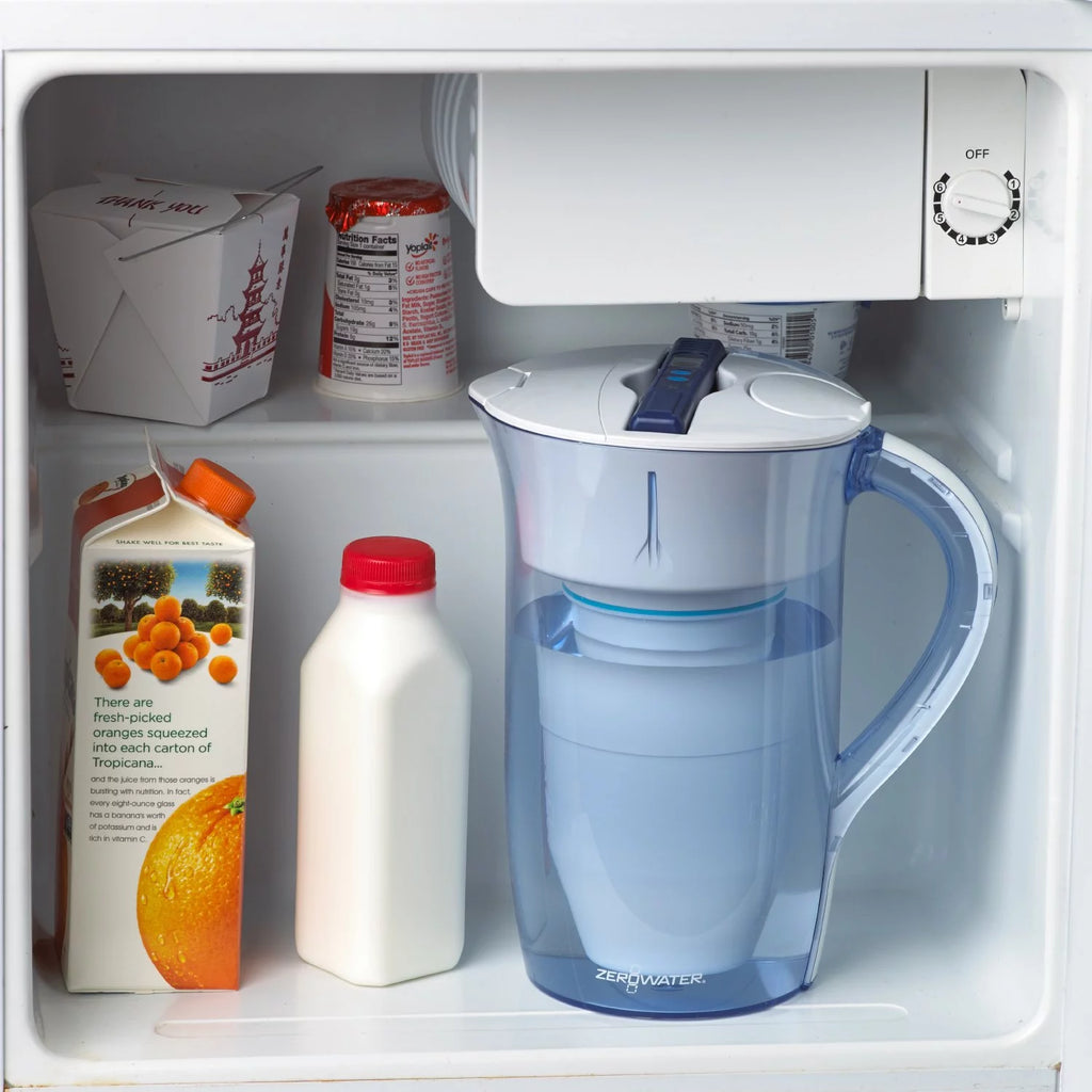 Round Water Filter Pitcher, 10 Cups, Blue E673195