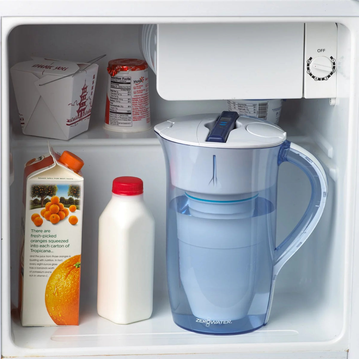 Round Water Filter Pitcher, 10 Cups, Blue E673195