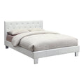 White Faux Leather Queen Platform Bed V166