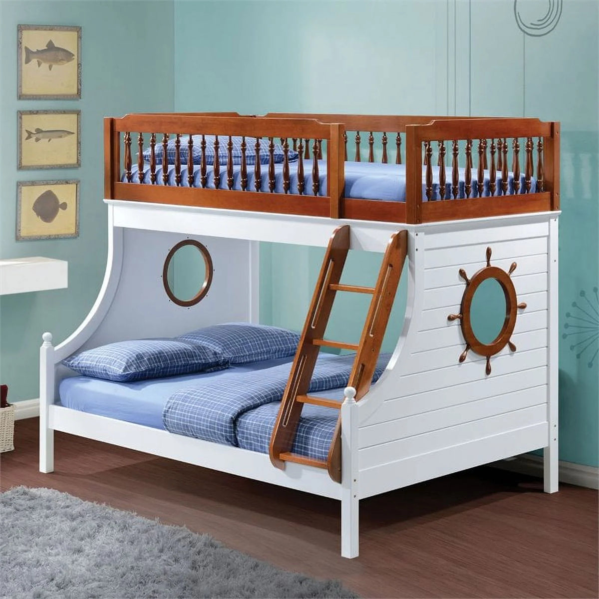 Modern Wood Twin over Full Bunk Bed P905