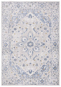 Light Grey Blue Oriental Area Rug 5'5" x 7'7" N535011