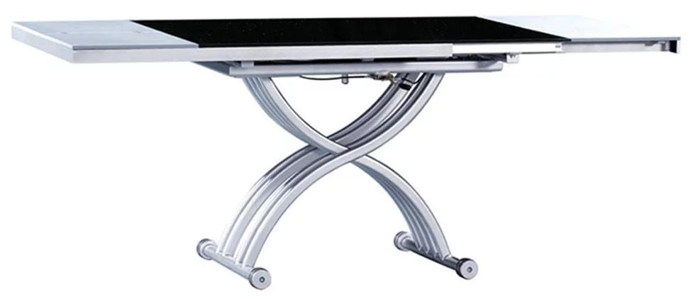 Glass Top Table & White Finish Chairs Dining Set 5Pcs C940385