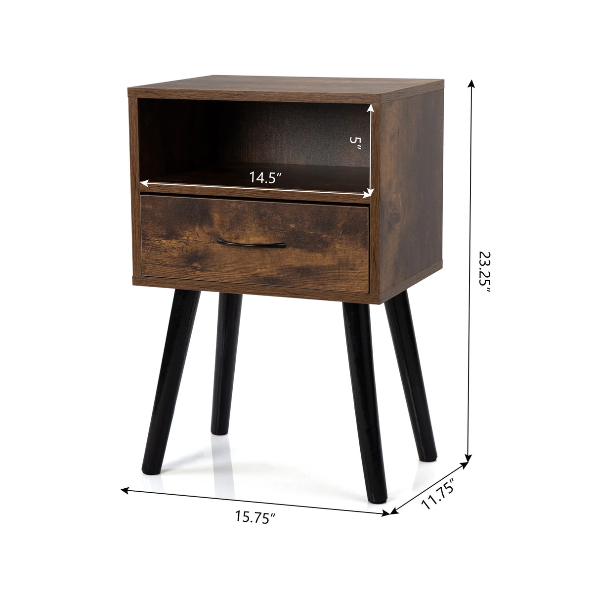 Wood Nightstands with Drawers Set of 2 U199461