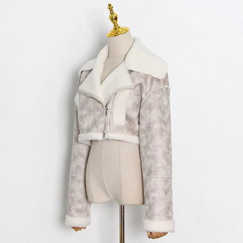 Faux Leather Sueded Aviator Jacket C507794