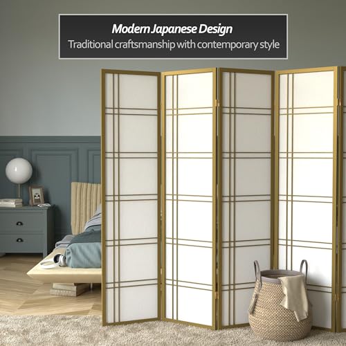 6 ft. Tall 3 Panels Grey Shoji Screen Room Divider Q70198