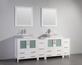 84 in. Double Sink Vanity Cabinet with Ceramic Vessel Sink & Mirror S55363