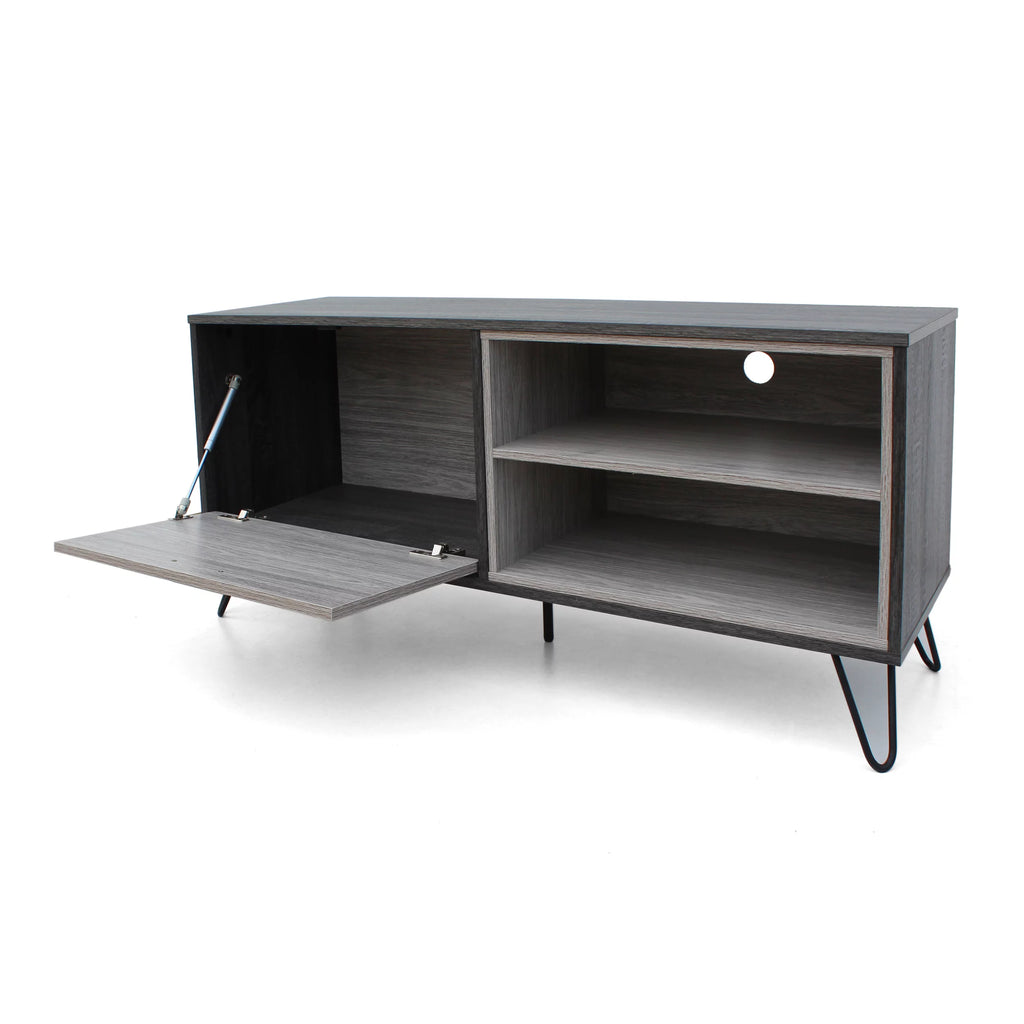 Grey Oak Two Toned Faux Wood TV Stand N7948