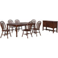 Brown Wood 8PC Extendable Dining Table Set V844