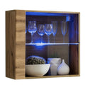 Oak Wall Mounted Floating Bookcase Cabinet K1845
