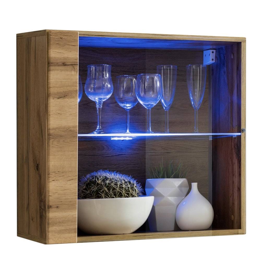 Oak Wall Mounted Floating Bookcase Cabinet K1845
