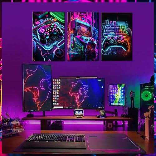 Gaming Canvas Posters Set of 3 16x24in U391