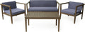 4-Seater Acacia Wood Chat Set with Coffee Table J605044