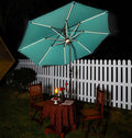 10 ft. Solar Powered LED Aluminum Patio Umbrella Sky Blue B742