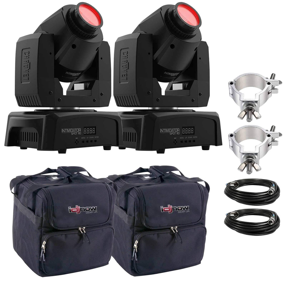 LED Moving Head 2-Pack with Clamps Cases I3831
