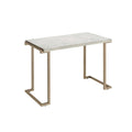 Faux Marble Top Champagne Finish Metal Base Console Table W8144