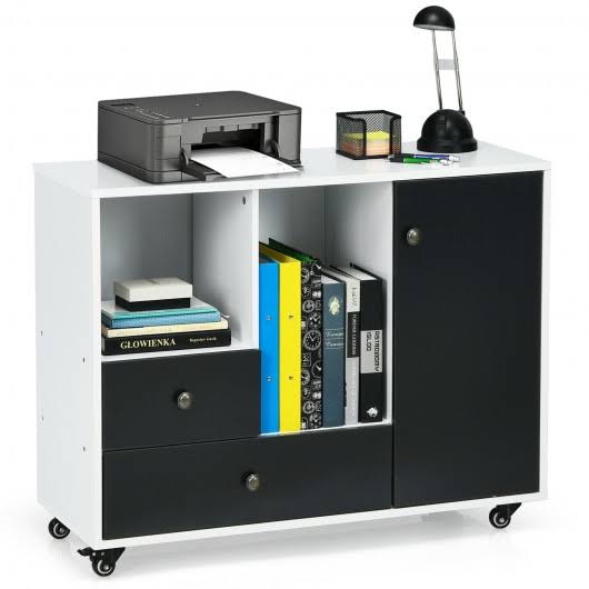 Black 2 Drawer Mobile Filing Cabinet I21014