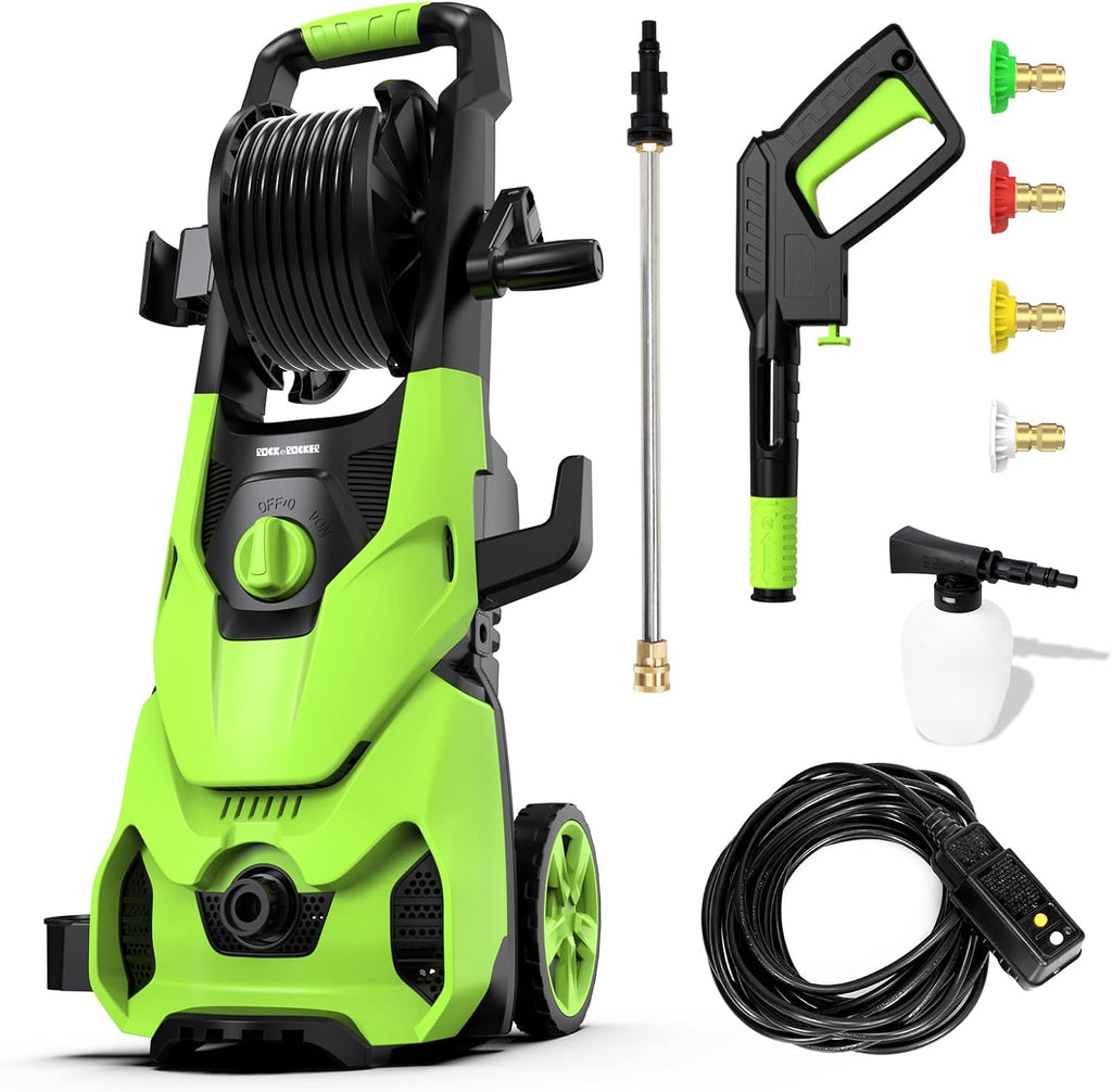 3500PSI Electric Pressure Washer with Hose Reel and 4 Nozzles J4777