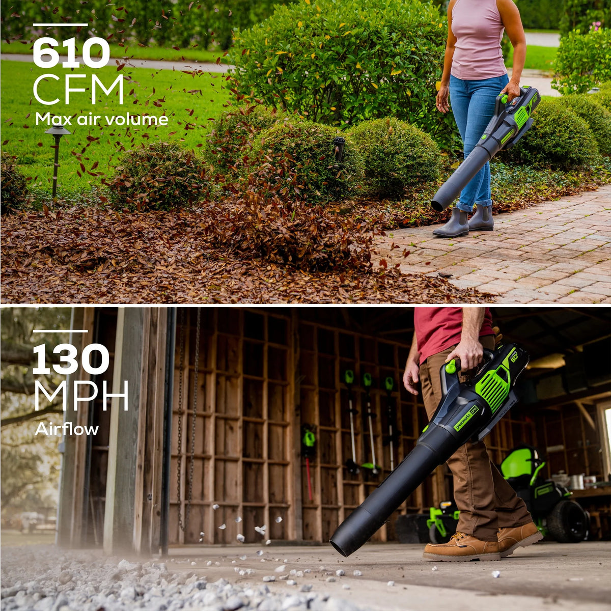 60V 610 CFM Cordless Brushless Leaf Blower with 2.5Ah Battery & Charger X902