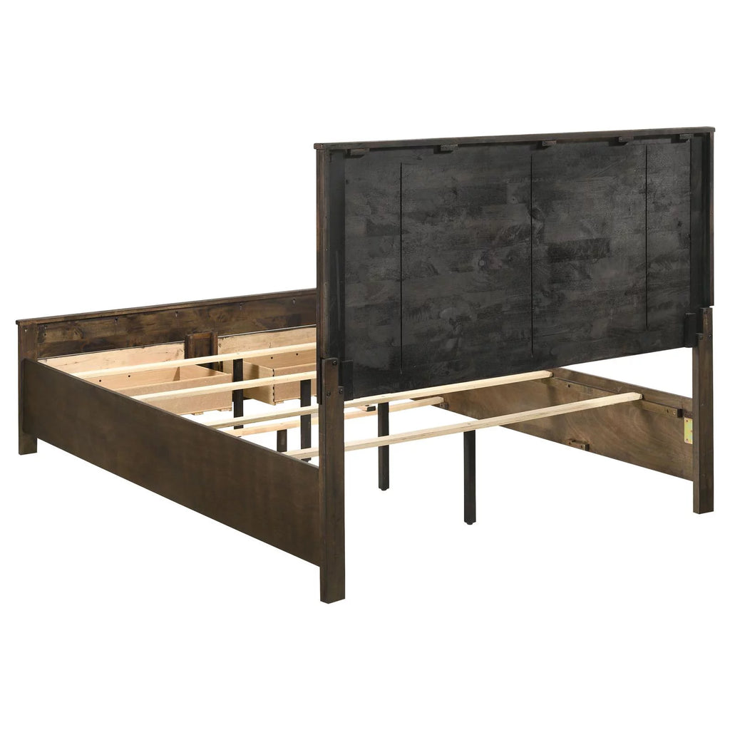 King Storage Bed Rustic Golden Brown W83573