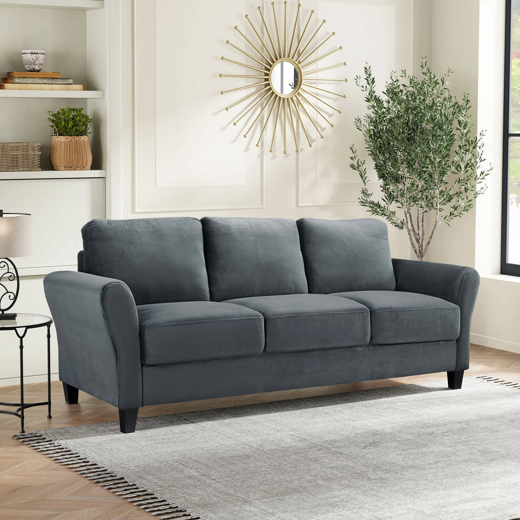 Gray Fabric Sofa with Curved Arms M596769