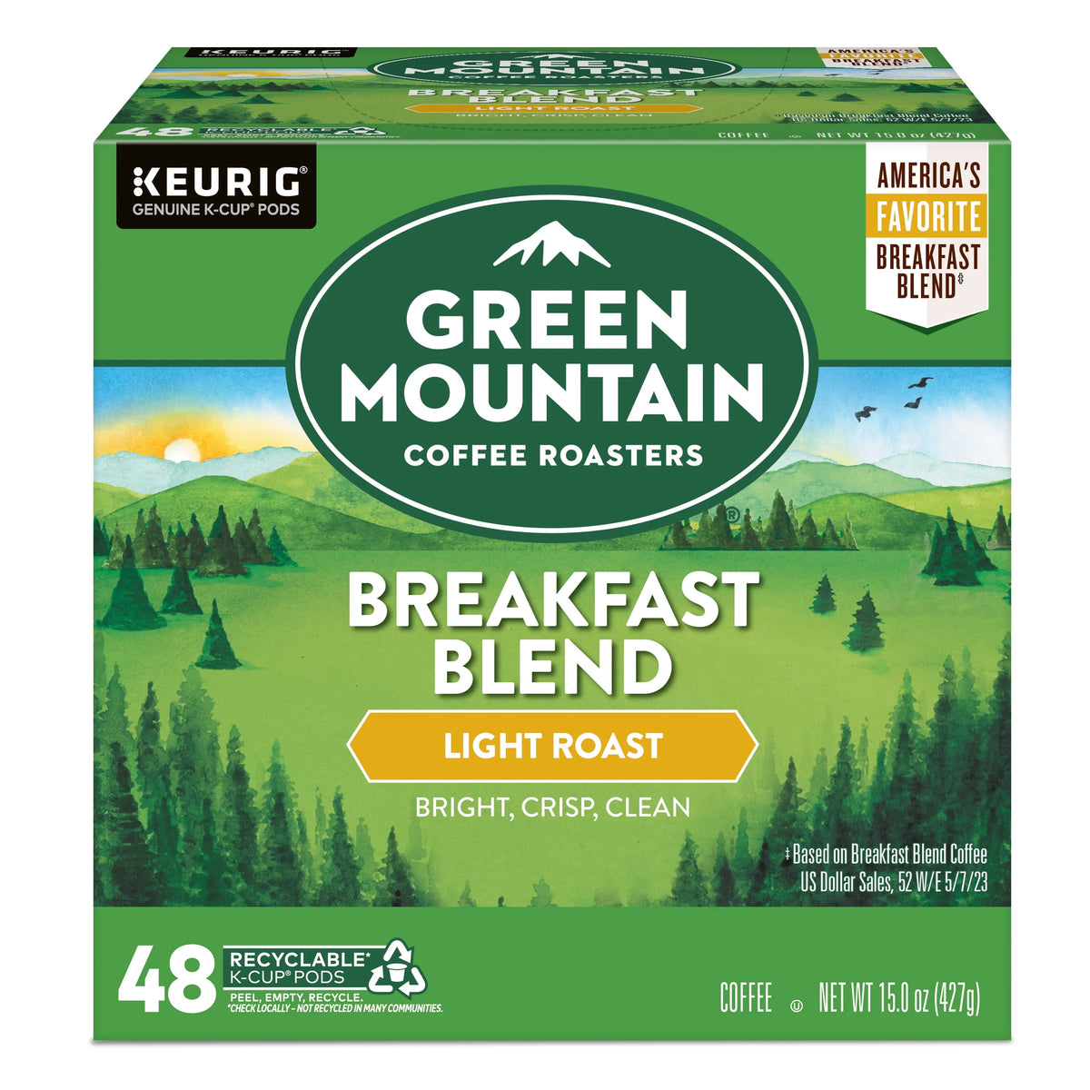 Light Roast K-Cup Coffee Pods, 48 Count S478134
