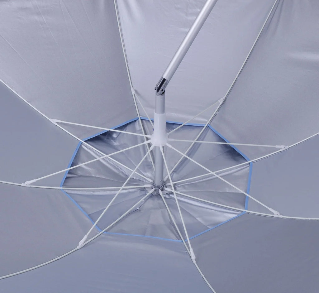 7 ft Fiberglass Beach Umbrella with Folding Anchor Base W9253
