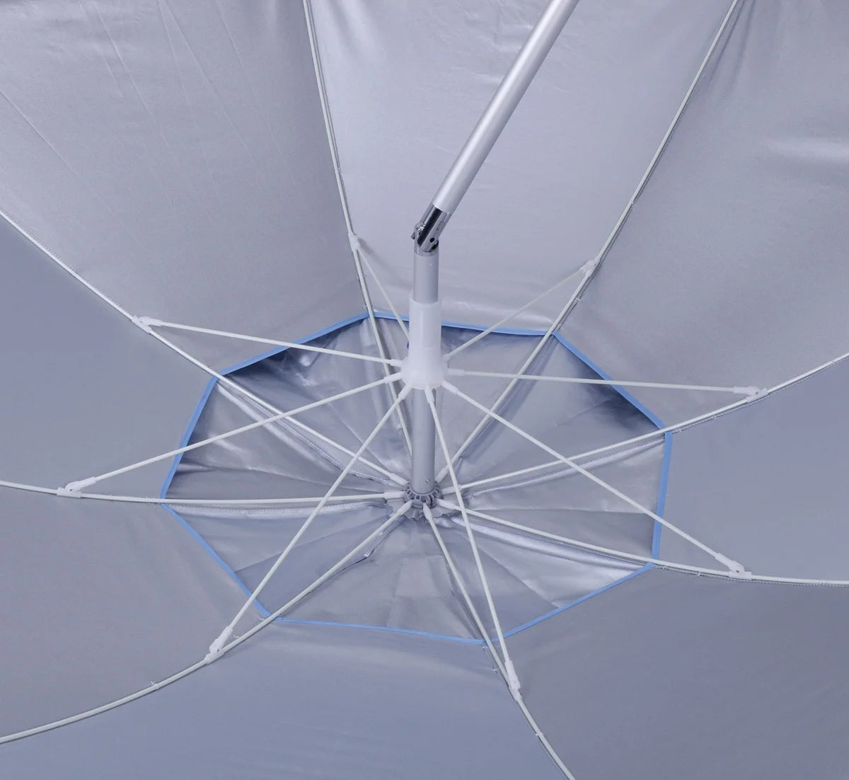 7 ft Fiberglass Beach Umbrella with Folding Anchor Base W9253