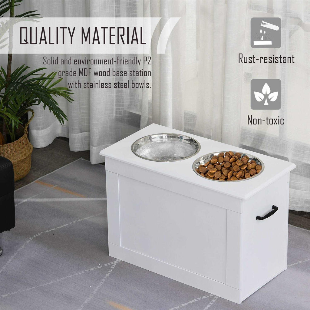 Raised Pet Feeding Station with 2 Stainless Steel Bowls K270