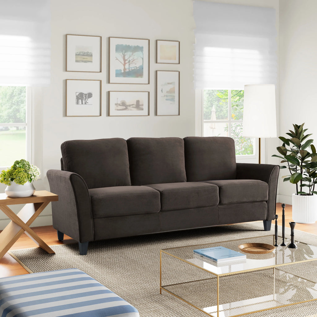 Gray Fabric Sofa with Curved Arms M596769