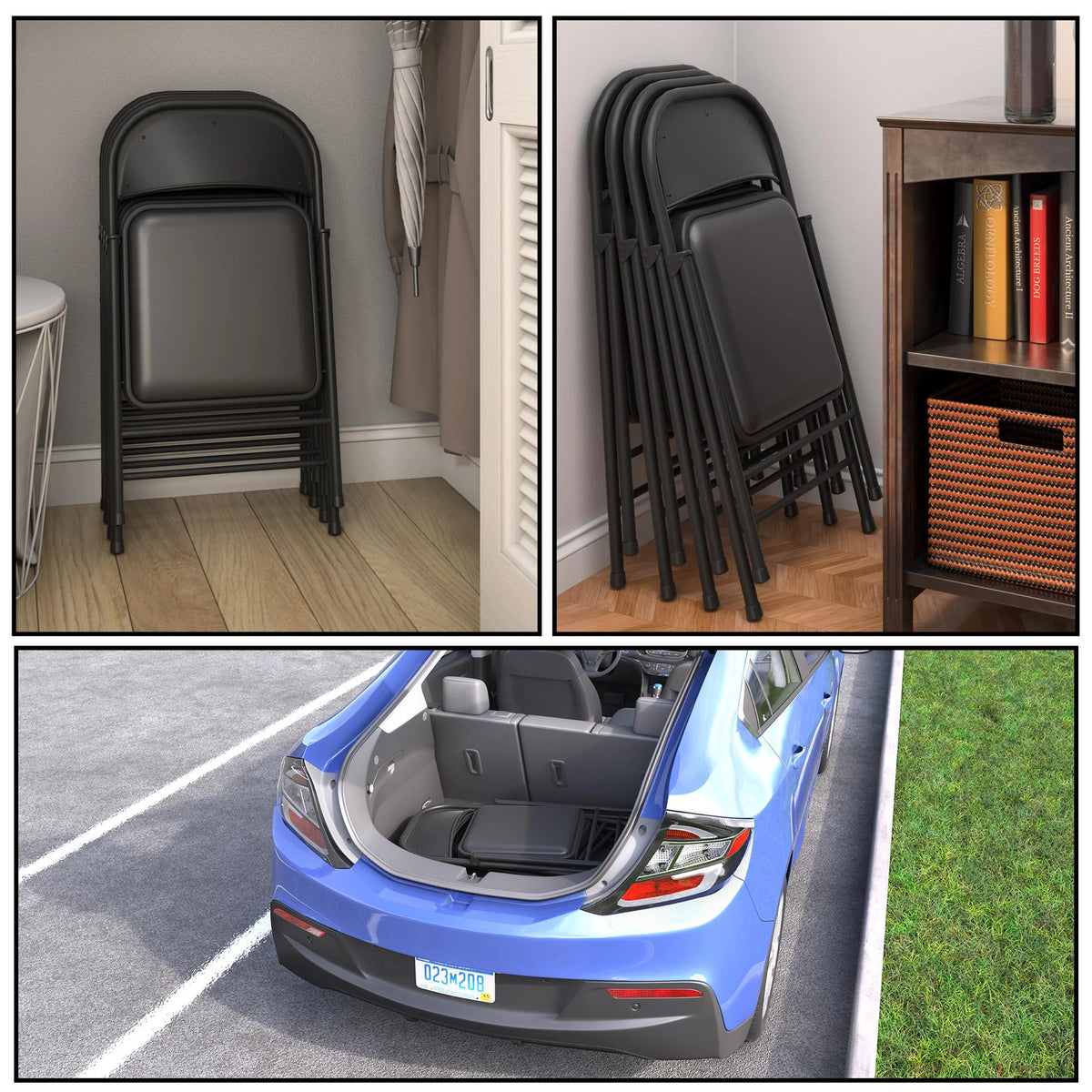 Black Vinyl Folding Chair 4-Pack M548