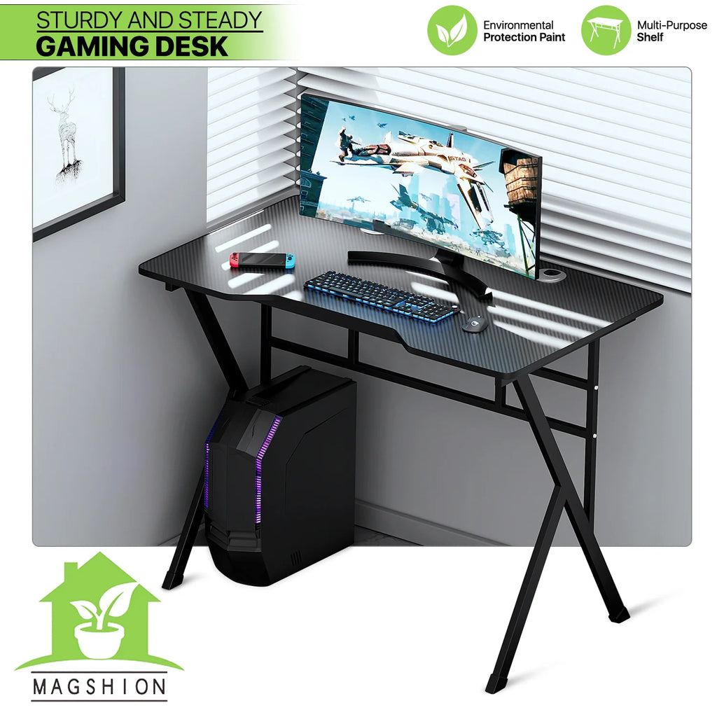 Black Portable Computer Desk with Host Rack Z27184