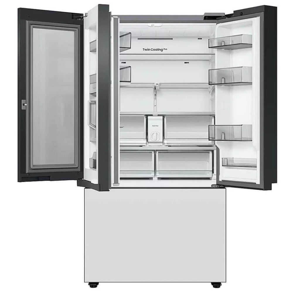 24 Cu. Ft. White Glass 3-Door French Door Counter Depth Refrigerator O7913
