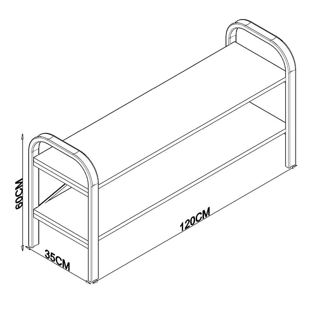 White Metal Frame TV Stand with Shelf F6157