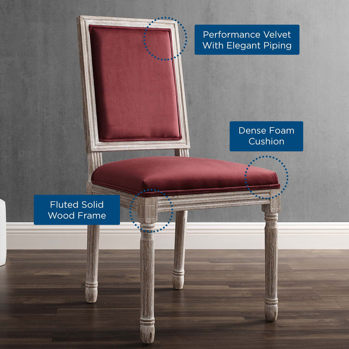 Vintage Velvet Dining Side Chair O940095