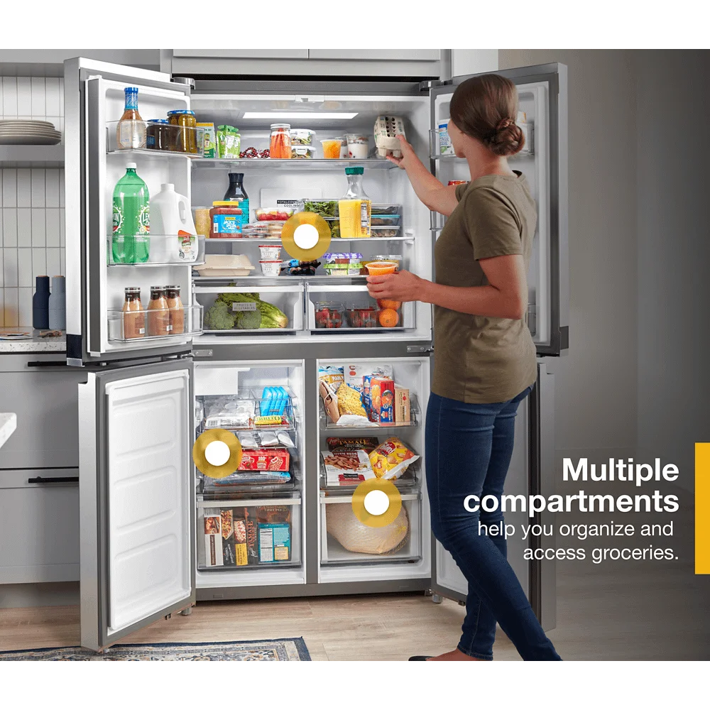 36 19.4 cu ft Counter Depth 4 Door Refrigerator W5318