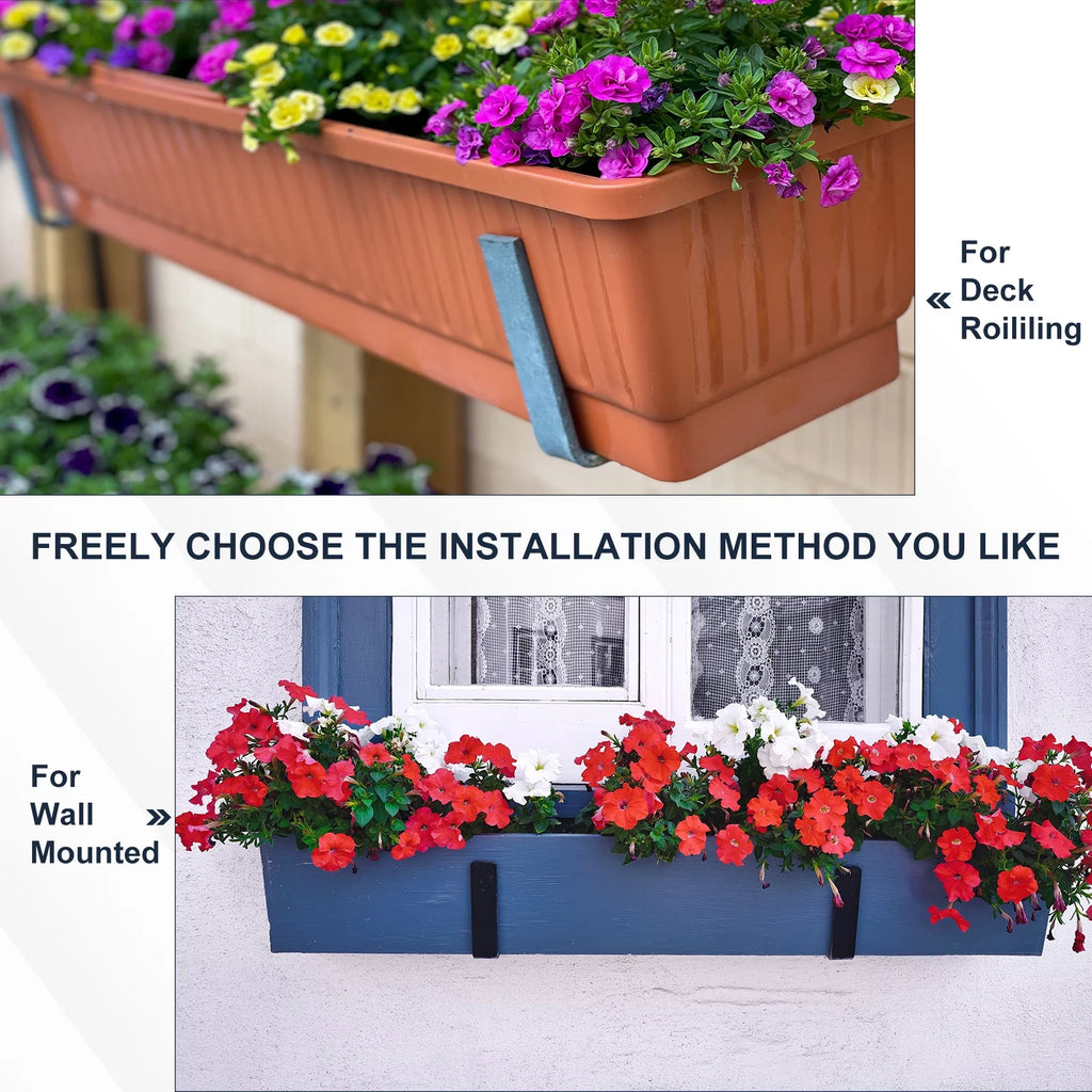 Adjustable Window Planter Box Brackets 4 PCS D6832