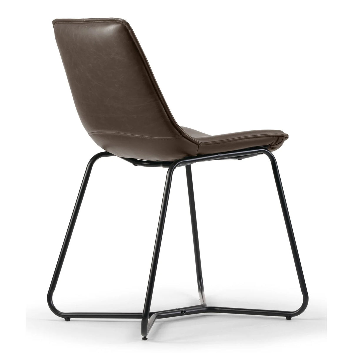 Brown Faux Leather Dining Chairs Set of 2 L335371