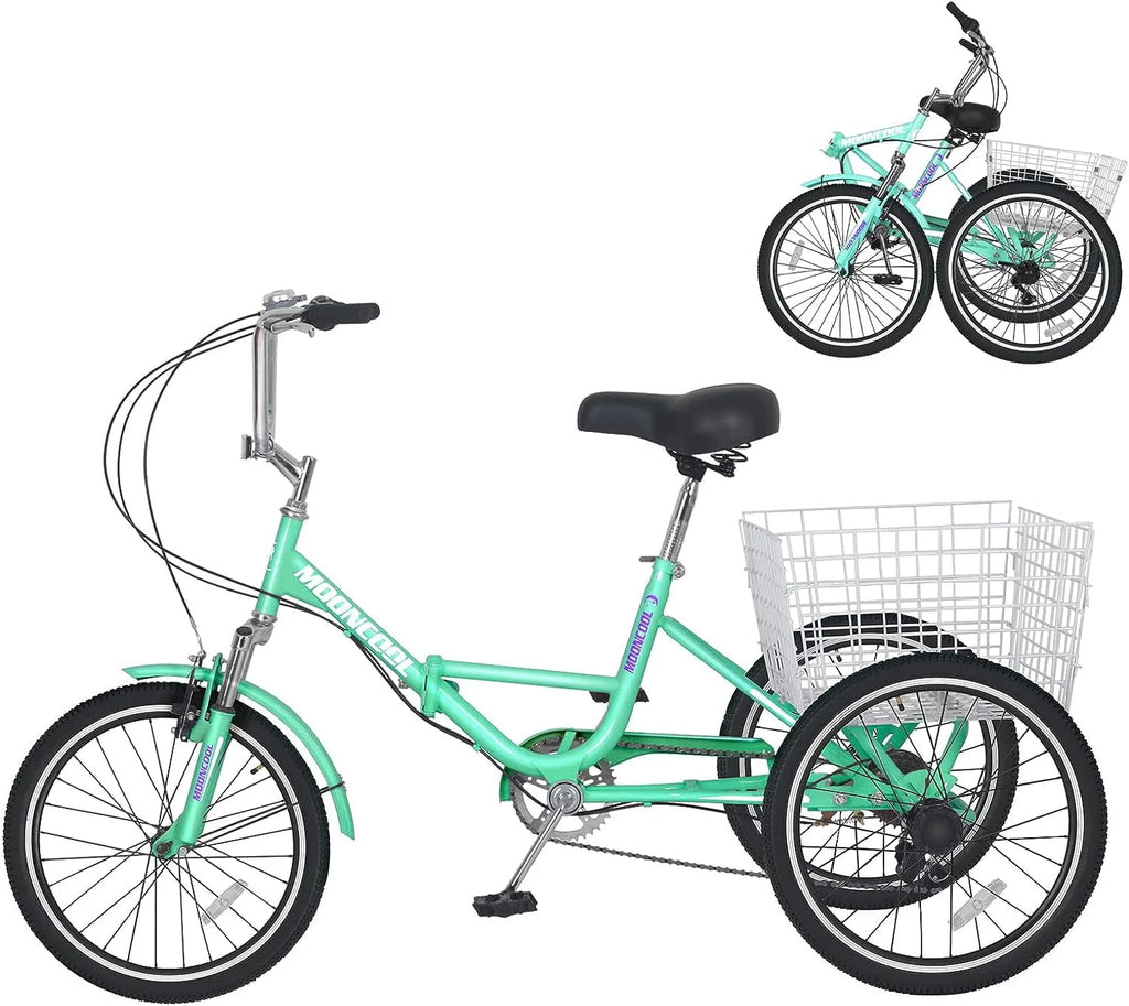 7 Speed 20/24/26 inch 3 Wheels Folding Tricycle with Basket P796936
