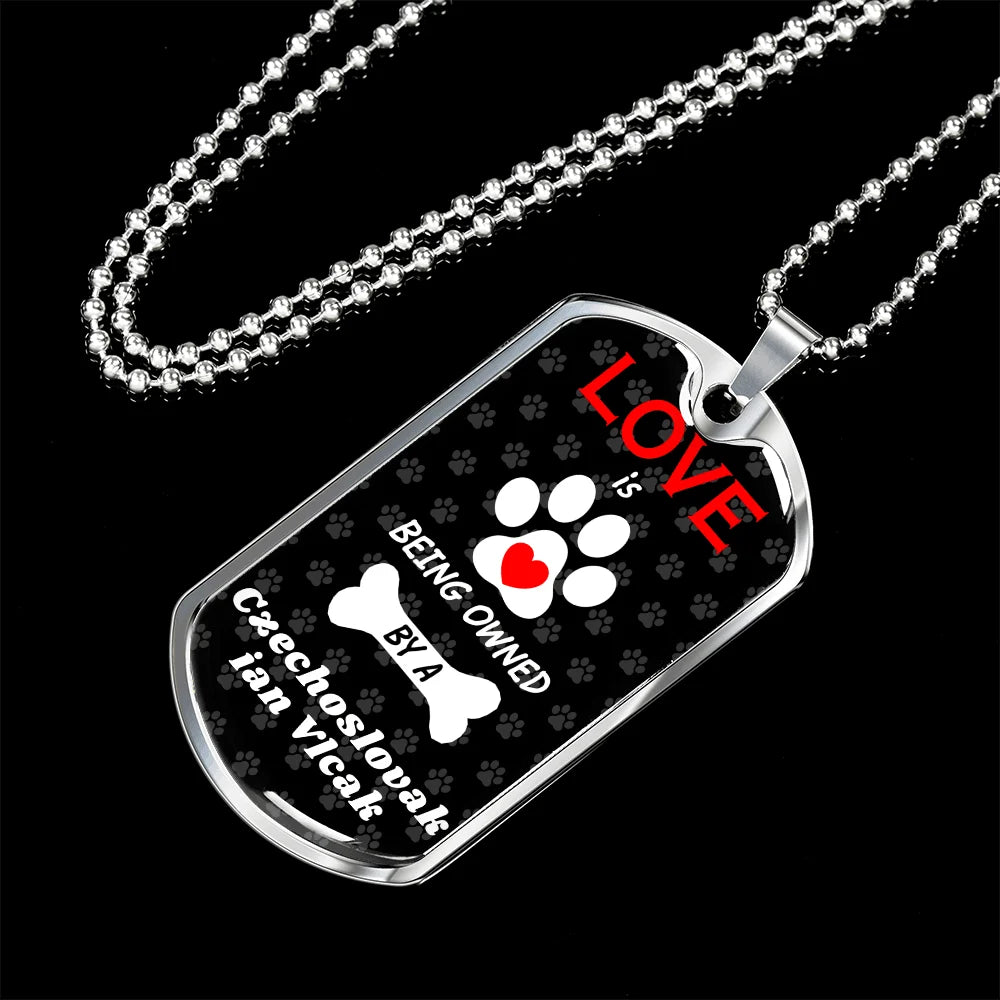 Stainless Steel or 18k Gold Dog Tag 24" Chain G7344