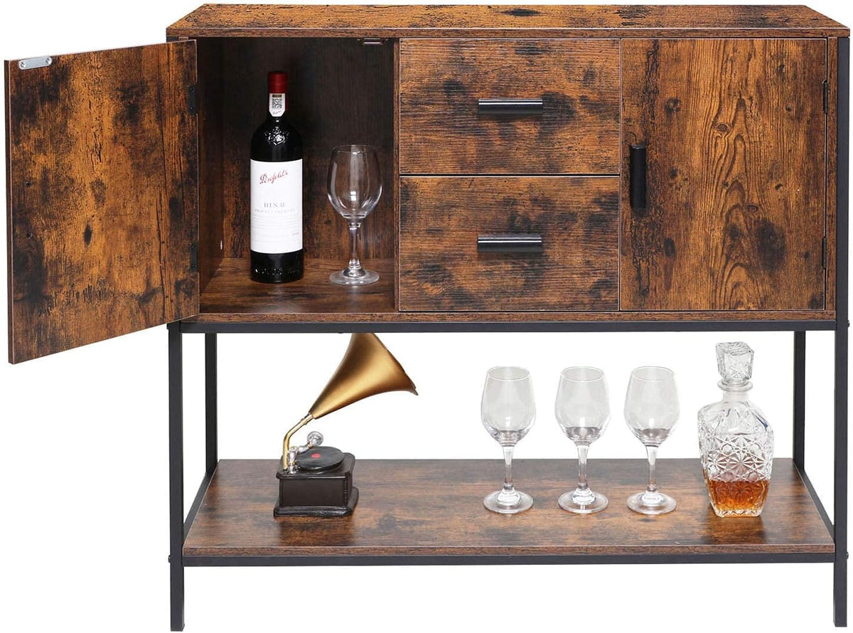 Rustic Brown Storage Cabinet with 2 Drawers M17180