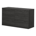 Contemporary 6-Drawer Double Dresser Gray Oak V776