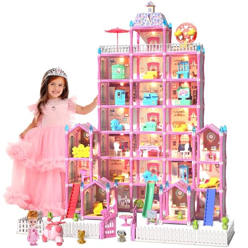 Pink Doll House with Furniture L604